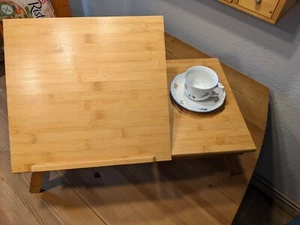 Betttablett, zweigeteilt, Vollholz - Bild 1 von 3