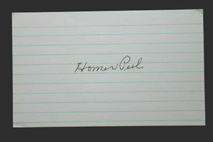 Homer Peel (d.1997) Cardinals Phillies Giants Autographed Signed 3x5 Index Card 