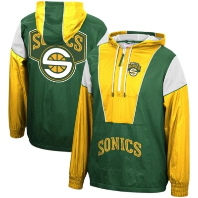 Seattle Supersonics Mitchell & Ness Highlight Reel Windbreaker Zip Hoodie Jacket - Image 1 of 3