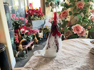Vrg Large  MURANO Venetian Free Flow Cased  Art Glass 9 3/4" Rooster Figurine - Picture 1 of 9