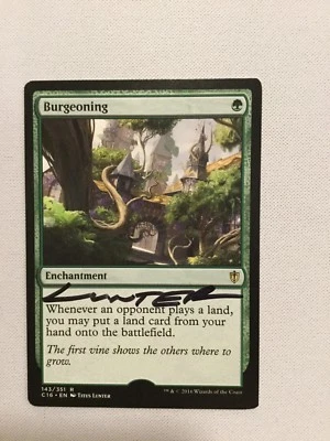 MTG Magic Signed Titus Lunter Artist Proof Burgeoning X1 Commander C16 NM - Image 1 of 2