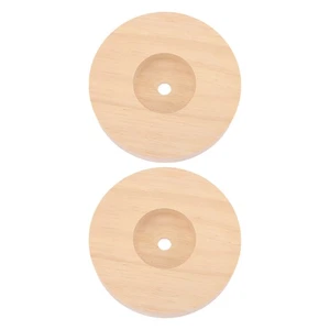 2pcs Replacement Lamp Base Circular Round Wooden Light Stand Lamp Supplies - Picture 1 of 12