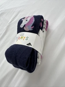 Girls Pack Of 3 Unicorn Stripe & Stars Woollen Tights Size 5-6 Years - Picture 1 of 5
