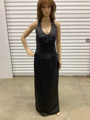 Alfred Angelo Black Beaded 2 Piece Gown Formal Size 10 - Image 1 of 4