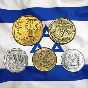 Lot of 5 Different Mixed Israel Agorot Coins - Combined Ship - Picture 1 of 2