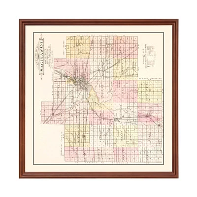 Old Map of Saginaw County, MI 1896 - Vintage Michigan Art - Image 1 of 4