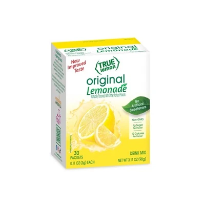 Mezcla de bebidas de limonada original TRUE LEMON | Sin edulcorantes artificiales, bajas en calorías... Foto 1 de 4