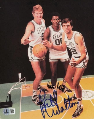 Foto firmada por Bill Walton y Robert Parish 8x10 Boston Celtics Beckett #BS30287 Foto 1 de 2