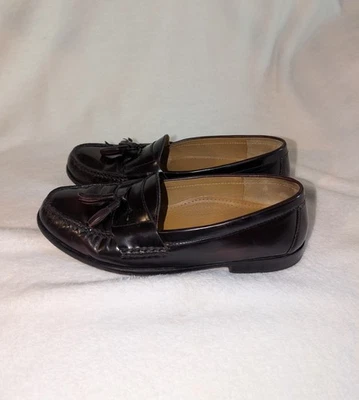 Zapato Mocasín Cole Haan Para Hombre 11 D Cuero Caoba Borla Pellizcada Foto 1 de 4