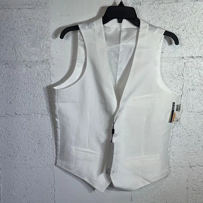 Bar III Men's Slim-Fit White 100% Linen Suit Vest white Small $115 - Image 1 of 4