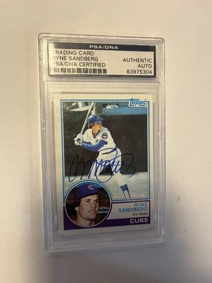 Ryne Sandberg 1983 Topps дебютант с автографом аутентификация ДНК PSA - Изображение 1 из 2