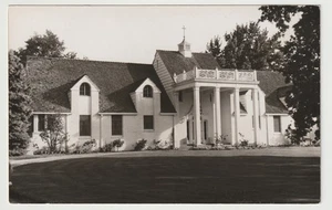 Koloniale Wiederbelebungskirche weiß bemalter Backstein Portikus Echtfoto Postkarte - Bild 1 von 2