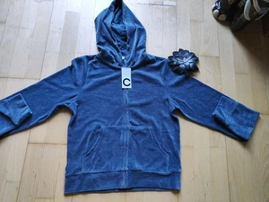 Damen Sweatjacke Nicki Jacke Kapuzenjacke Hoodie Pullover Blau GR S 36 NEU - Bild 1 von 6