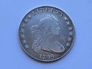 Dólar de plata busto drapeado 1799 muy bueno + detalles limpios y arañazos 20619 - Imagen 1 de 2