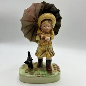 VINTAGE AMERICAN GREETINGS PORZELLAN KERAMIK FIGUR REGENSCHIRM MÄDCHEN HUND JAPAN 71 - Bild 1 von 7