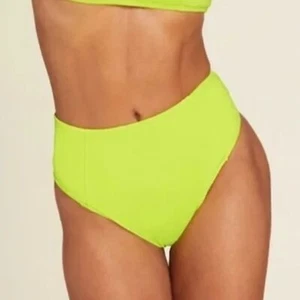 Parte inferior de bikini descarada cintura alta Andie en neón limón lima talla XS NUEVA CON ETIQUETAS - Imagen 1 de 7