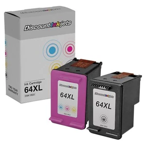 2pk Reman Ink Cartridge for HP 64XL N9J92AN N9J91AN Black & Color 6255 7155 7855 - Afbeelding 1 van 7