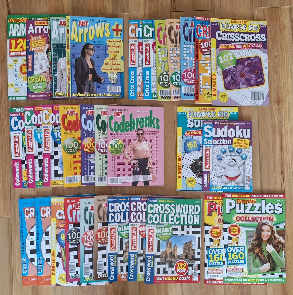 Arrowwords/Codewords/Codebreaks/Criss Cross/Crosswords/Wordsearch - Puzzle Books - Image 1 of 1
