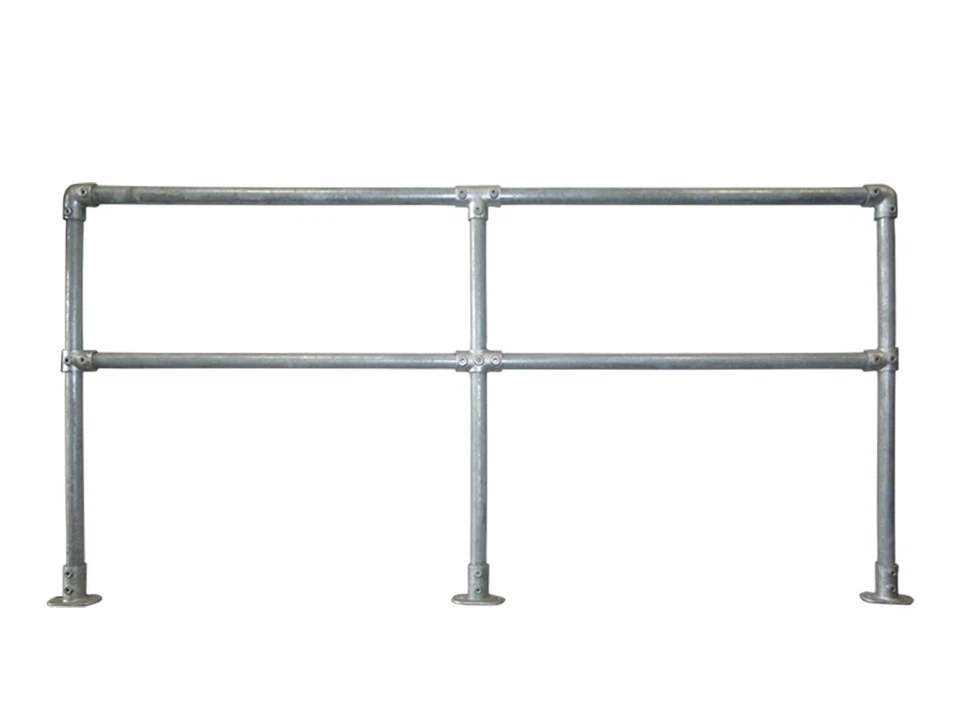 Steel Pipe Galvanised Key Key Clamp Safety Barrier Kit - 42MM Handrail DIY Kit