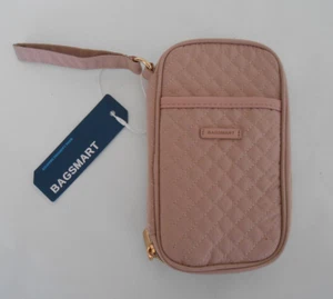 BagSmart Muñequera Organizador de Viaje Pequeño Bolso Electrónico Rosa 5”x8” Cremallera - Imagen 1 de 7