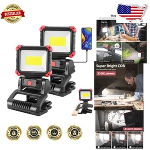 Portable LED Jobsite Work Light with Clamp - Excellent 2100LM Brightness, 2-Pack - Picture 1 of 9