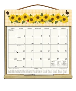 SUNFLOWERS CALENDAR HOLDER - REFILLABLE EVERY YEAR! - Picture 1 of 1