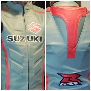 SUZUKI Customized Leather Jacket Motorbike/Motorcycle Men Leather Racing Jackets - Picture 1 of 5