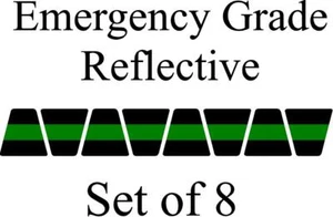 Black w/ Green Stripe HELMET TETS TETRAHEDRONS HELMET STICKER  EMT REFLECTIVE - Picture 1 of 4