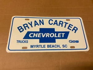 Bryan Carter Chevrolet Geo Myrtle Beach SC Auto Concesionario Booster Placa de Licencia - Imagen 1 de 2