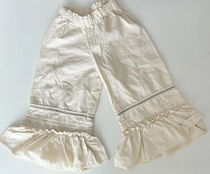 Persnickety girls floral embroidery Ruffle Pull On Pants cream 4 - Picture 1 of 5