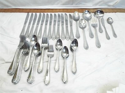 75 pcs Reed & Barton Royal Britannia Stainless Steel Flatware w/Serving Pieces - Image 1 of 4