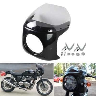  7" Headlight Fairing Windshield For Honda CB Suzuki GS Yamaha XS BMW Cafe Racer - Image 1 of 4