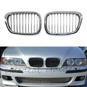 Chrom Nieren Kühlergrill Einzelsteg Grill Links+Rechts Für BMW 5er E39 1997-2003 - Picture 1 of 11
