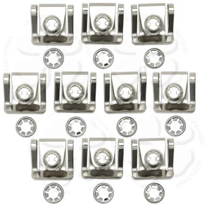 10x 1/4 Turn Quick Release Clip Chrome Clamp Fairing Race Dzus Panex - Picture 1 of 3