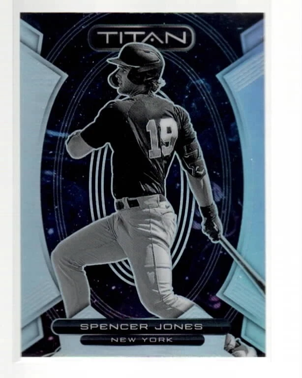 SPENCER JONES 2023 PANINI CHRONICLES TITAN SILVER HOLO PRIZM CARD #9 - Image 1 of 1