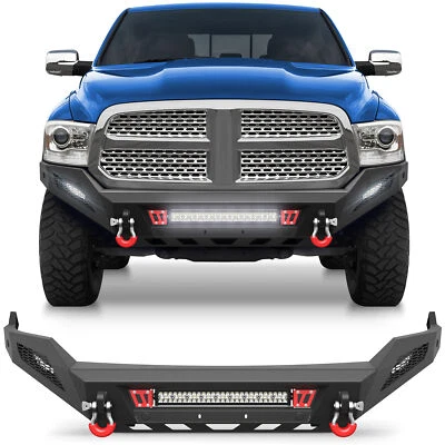 Front Bumper Set+LED Lights For 2013-2018 Dodge Ram 1500 &19-24 Ram 1500 Classic - Image 1 of 4