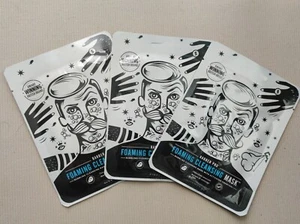 3 x Barber Pro FOAMING CLEANSING FACE MASK 20ml Skin Care Bubbling with Charcoal - Picture 1 of 3