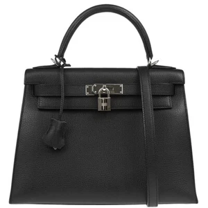 Hermes Black Togo Kelly 28 Sellier 2way Handbag □J N42 175929 - Picture 1 of 11