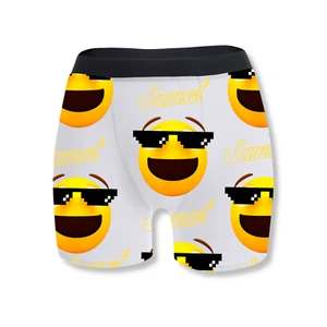 Personalisierte Boxershorts - Name einfügen - coole Sonnenbrille Emoji - Neuheit lustiges Geschenk - Bild 1 von 9
