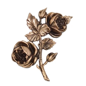 Rose aus Bronze Relief Ornament Grabstein Grabmal Urnenwand 16x11 cm - Bild 1 von 1