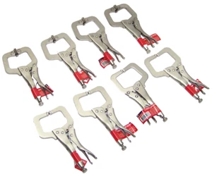 8 pcs 6" Locking C Clamp 4 with Swivel Pad 4 with regular Tips Welding Plier Set - Picture 1 of 1