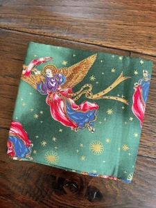 Hoffman Fabrics A Woodland Winter- Christmas- Half Yard - Gold Angels- Vintage - Picture 1 of 3