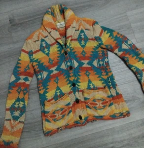 Ralph Lauren Denim & Supply Southwestern Cotton-Linen Knit Cardigan - Size S - Picture 1 of 7