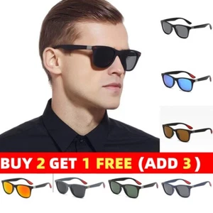 UV protective sunglasses Driving Fishing Square Frame Sunglasses Men-Women - Picture 1 of 16