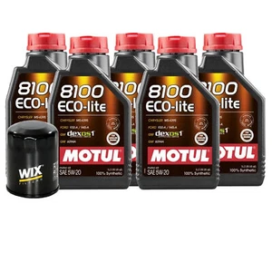 5L Motul 8100 ECO-LITE 5W20 Wix Filter Motor Oil Change Kit API SP-RC - Picture 1 of 1