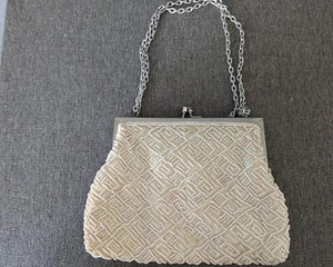 Bolso de Mano Richere Hong Kong Semillas Cuentas Perlas Beso Cerradura Noche De Colección - Imagen 1 de 6