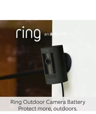 Ring Stick Up Cam Plug In Indoor Outdoor Camera Smart Security Black  - Image 1 of 2