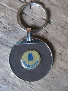 VINTAGE NOS 70's 1970's PLYMOUTH KEY CHAIN FOB - Picture 1 of 4