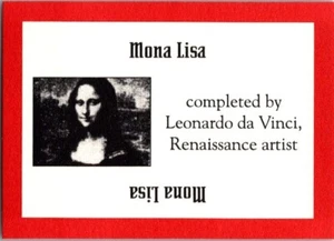 PERSPECTIVE Time Line Game MONA LISA 1992 card used History free ship - Picture 1 of 1