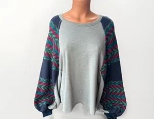 WE THE FREE People Rainbow Dreams Pullover Oberteil Ballonärmel Gr. XS Oversized - Bild 1 von 9
